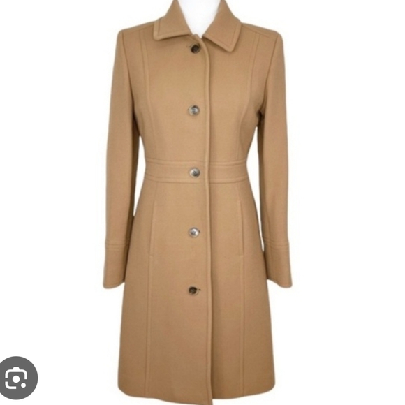 J. Crew Tan Women’s Wool Blend Italian Double Cloth Coat Lady Day Coat Tan Camel - Picture 2 of 11